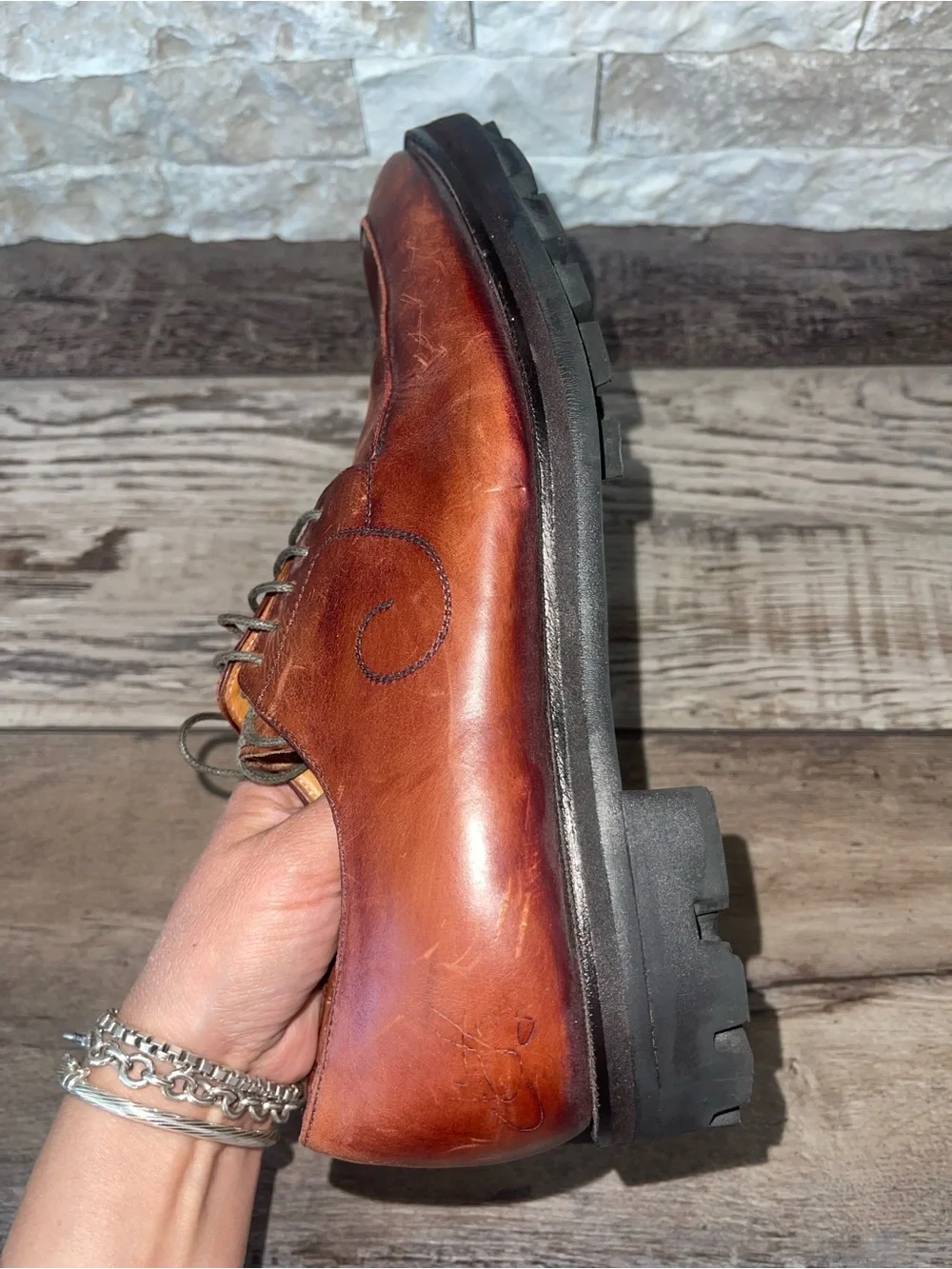 John Fluevog Gateway Angels Anfield Reddish Brown Men’s Size 7.5